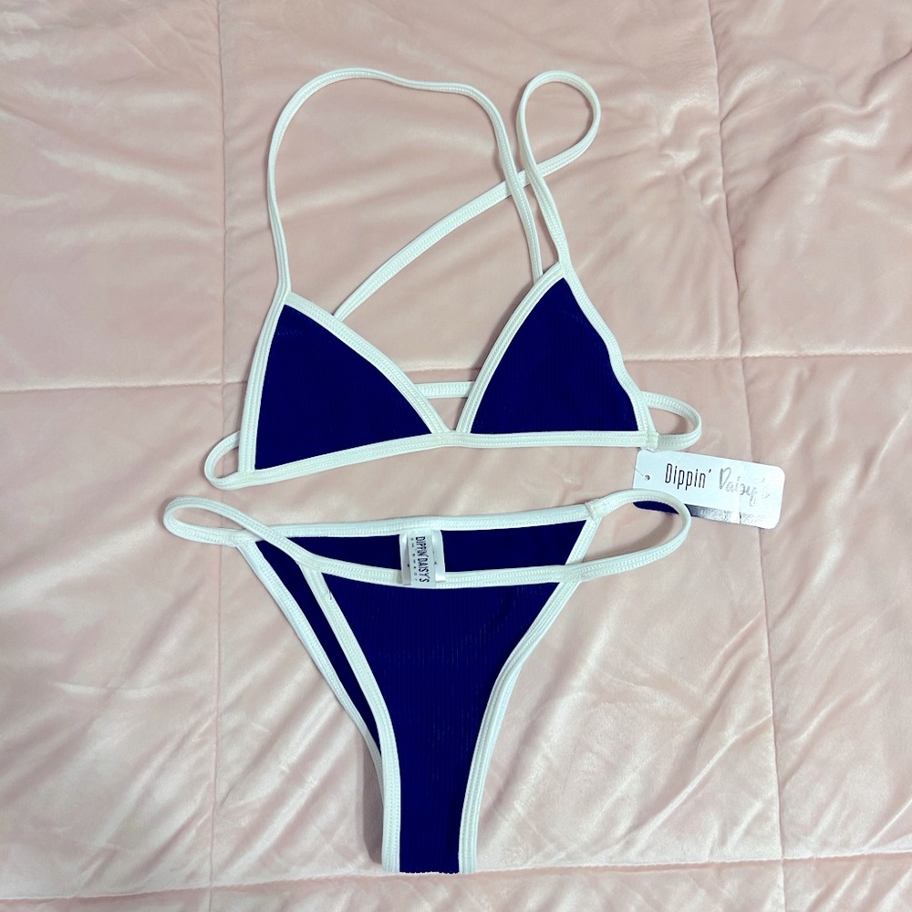 NWT Dippin’ Daisy’s blue swimsuit bikini